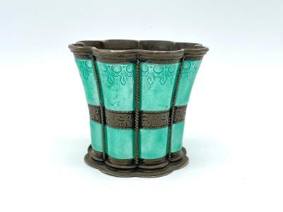 A. Michelson Enamel & Silver Vase Denmark2.5" x 3": Shipping in USA$ 30.