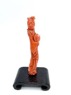 Oriental Coral Sculpture H: 5.8": Shipping in USA $ 30