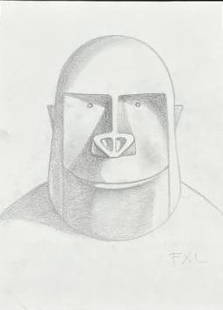 F. Lalanne Pencil on Paper 12" x 9" Unframed: Shipping in USA $ 30 Francois-Xavier Lalanne : A sculptor of anthropomorphic animals stylistically combining Surrealism and Realism such as monkies sitting in jeans and leather jackets,