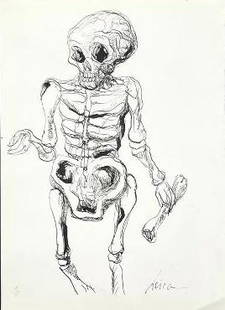 Ernesto Deira Ink on Paper 13" x 9" Unframed: Shipping in USA $ 25