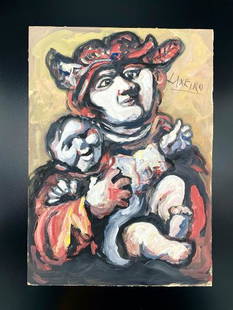 Jose Laxeiro Oil on Board 17.5" x 12.5" Unframed: Shipping in USA $ 70.JosÃ© Otero Abeledo (Donramiro, LalÃ­n, 1908 - Vigo, 21 de julio de 1996), known as Laxeiro, was a Spanish painter. â€‹