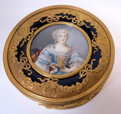 Enamel & Gilt Bronze Jewelry Box H: 3" D: 6.5" (1 of 4)