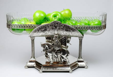 Magnificent WMF Large Jardiniere Crystal & Silverplated Bronze