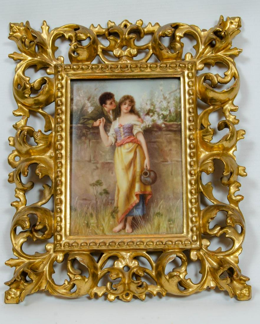 Antique KPM Porcelain Plaque Signed 7" x 6" (1 of 4)
