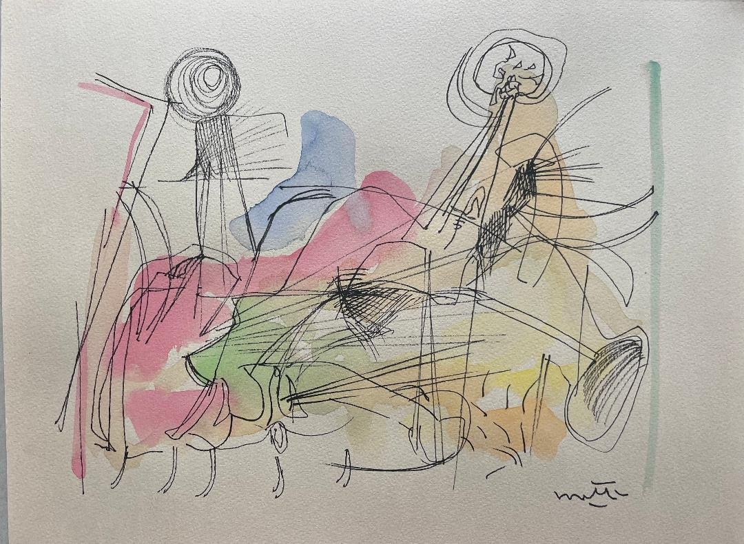 Roberto Matta Mixed Media on Paper 9" x 12" (1 of 1)