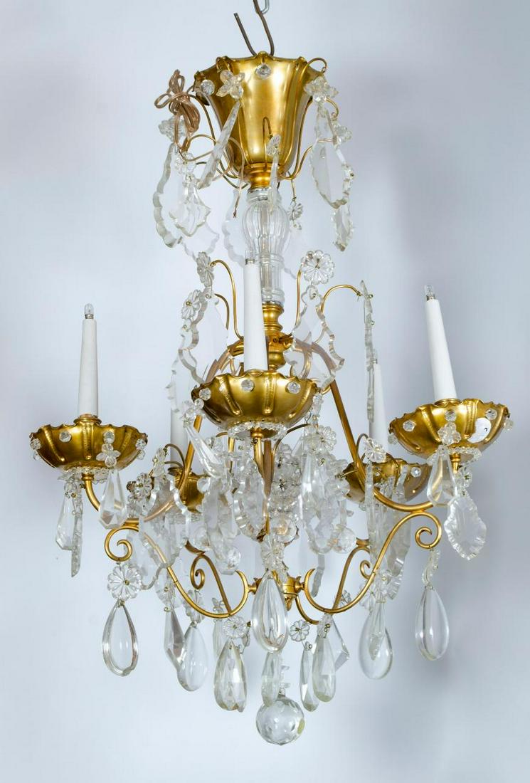 Maison Jansen Bronze & Crystal Chandelier 30" x 24" (1 of 3)