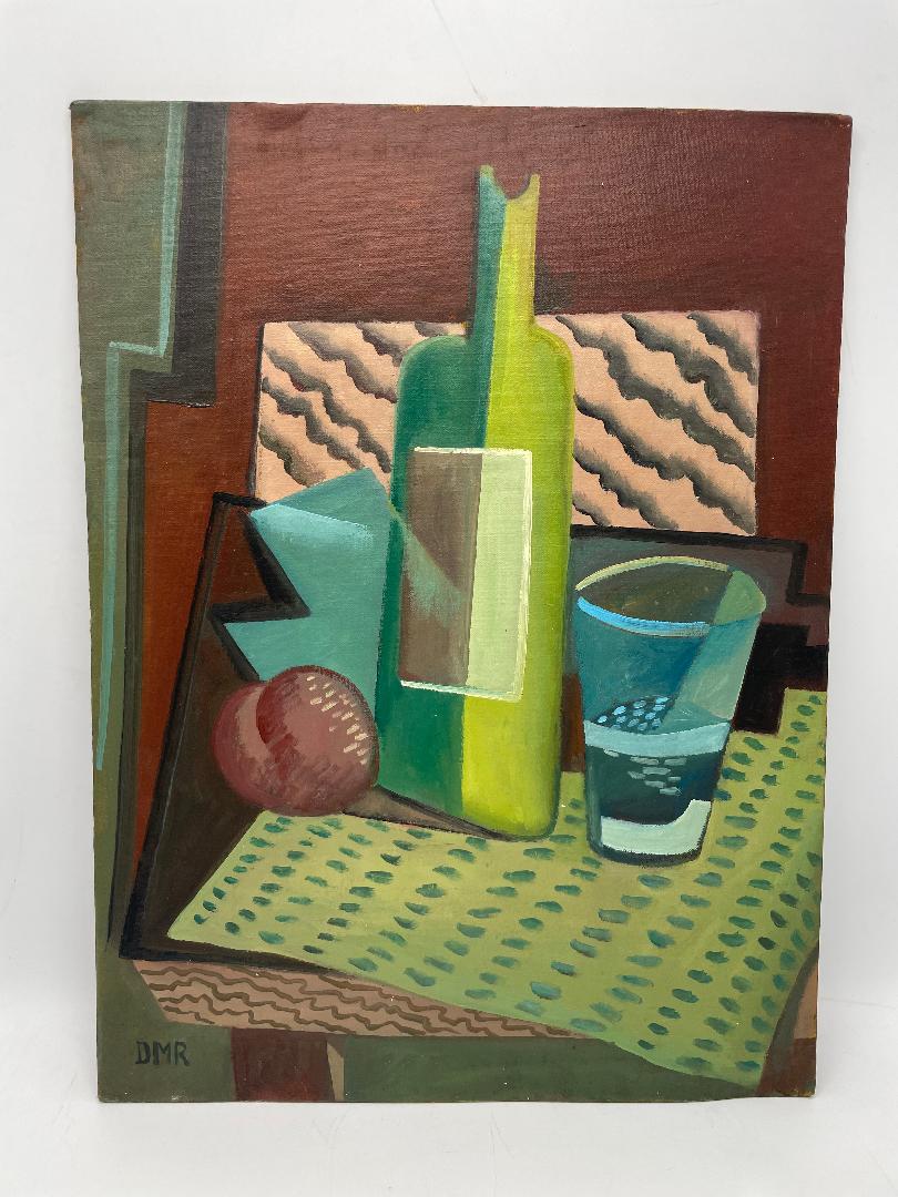 Diego Rivera Oil on Board Cubist Style Art: 16" x 12" (1 of 4)