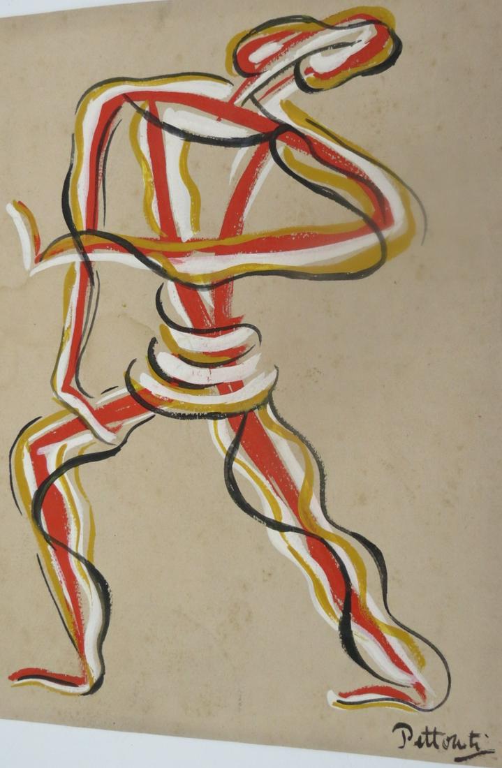 Emilio Petorutti Acrylic on paper 12.3" x 9.2" Unframed (1 of 2)