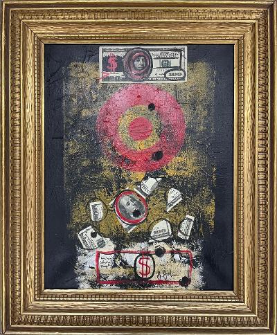 Jasper Johns mixed media collage on canvas 18"x14" (1 of 1)