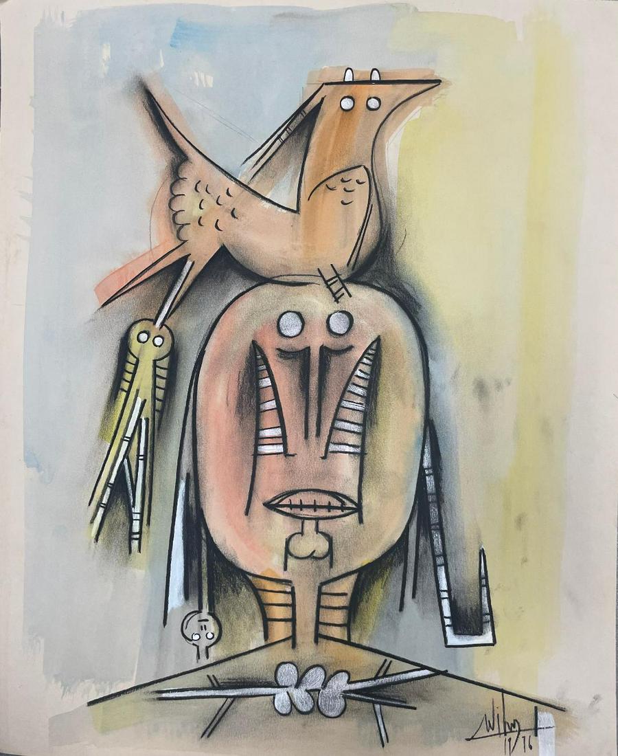Wifredo Lam 1976 mixed media on paper 18"x15" (1 of 1)
