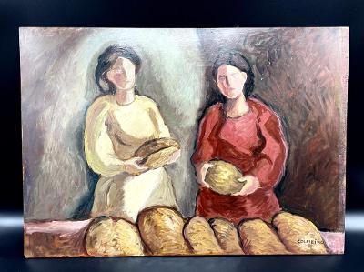 Manuel Colmeiro Oil on Wood 13" x 15" Unframed: Shipping in USA $ 60.