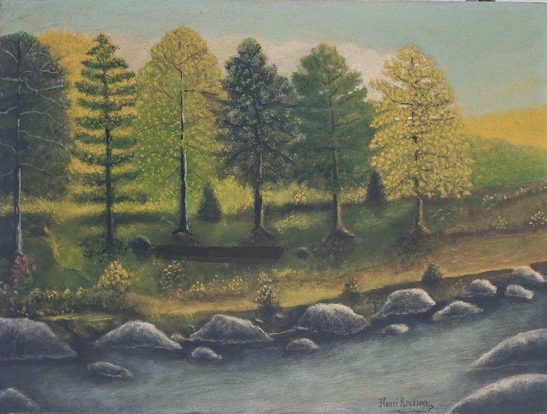 Henri Rousseau (Attrib) Oil on Board 12" x 16" (1 of 2)