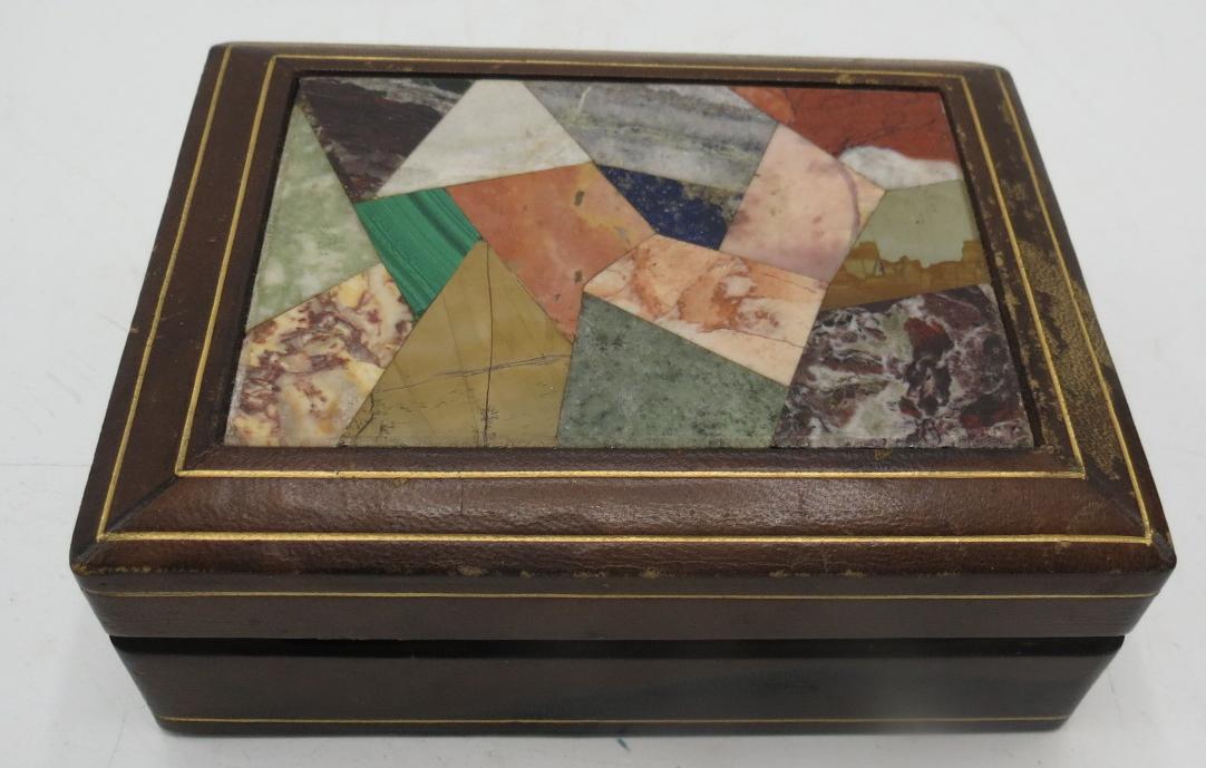 Pietra Dura Box  H: 2" W: 5" D: 4"  Florence (1 of 2)