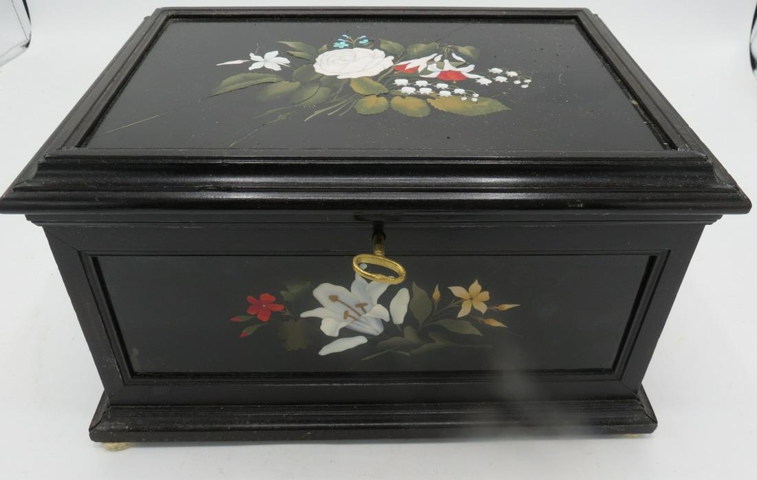 Pietra Dura Large Box 5 Panels H: 5" W: 10" D: 7"   Florence (1 of 4)