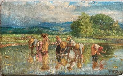 Fernando Amorsolo Oil on Canvas 10" x 6" w/COA (1 of 5)