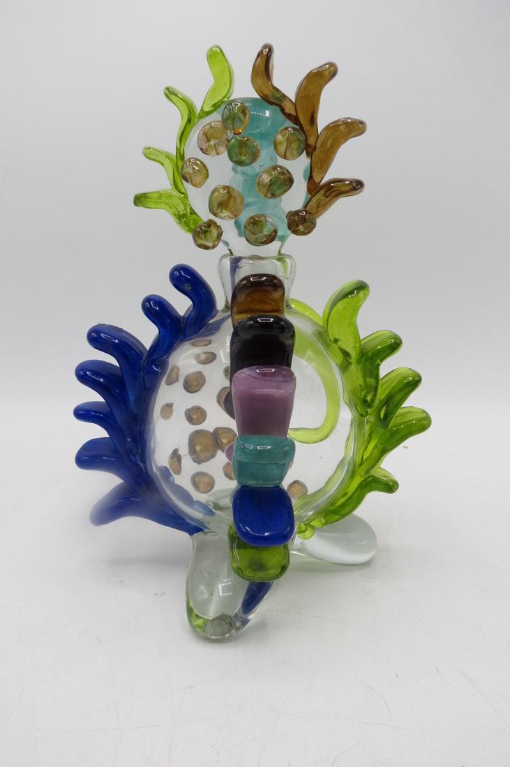 Murano Glass Large Perfume Bottle H: 10" W: 7" Signed (1 of 4)