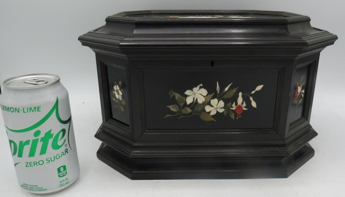 Large Pietra Dura & Wood Box 9 Panels Italy (1 of 6)