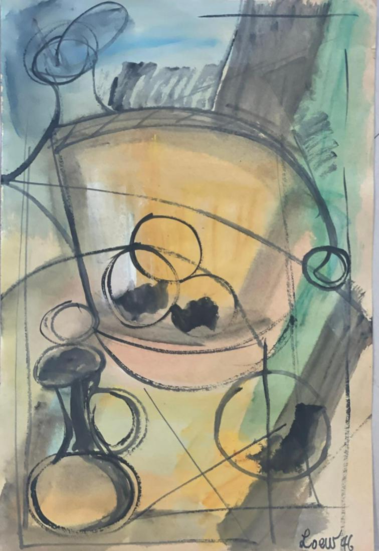 Michael Loew 76 Gouache on Paper 18" x 12" (Attributed): Unframed Shipping in USA $ 60. In the late 1920s, Loew studied at the Art Students League with the Ashcan School and was a recipient of a Sadie A. May Fellowship which allowed Loew to continue his stu