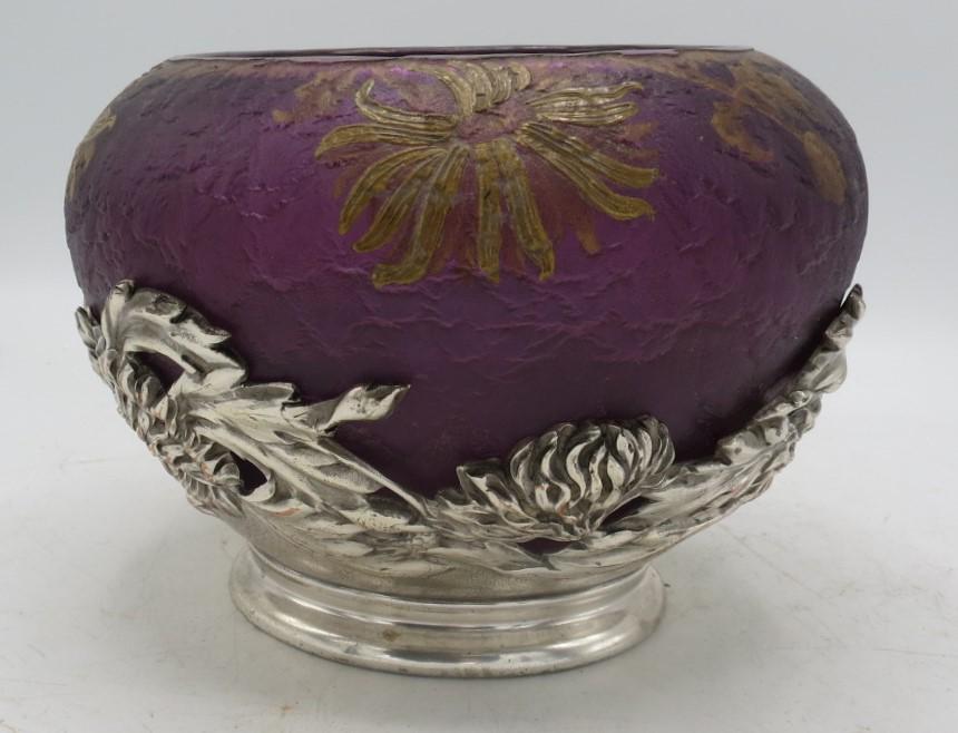 Sevres Glass & Metal Centerpiece H: 8" D: 11": Shipping in USA $ 45.