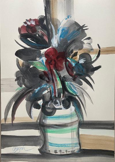 Alejandro Obregon Gouache Pastel on Paper 23" x 16": Shipping in USA $ 120. Alejandro Jesus Obregon Roses was a Colombian painter, muralist, sculptor and engraver