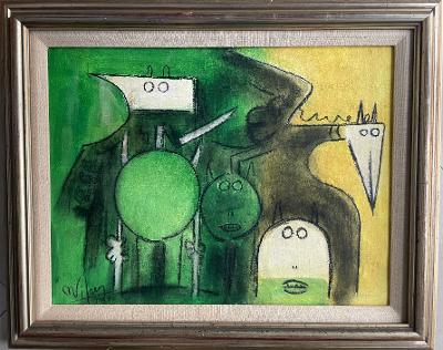 Wifredo Lam Mixed Media on Canvas w/ COA (1 of 5)