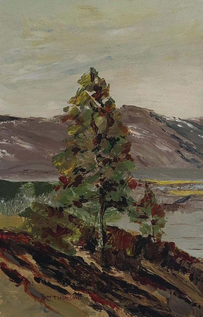 Tom Thomson Oil on Board Art: 16" x 10" No COA Canada: Shipping in USA $ 120. Thomas John Thomson (August 5, 1877 â€“ July 8, 1917) was a Canadian artist active in the early 20th century. During his short career, he produced roughly 400 oil sketches