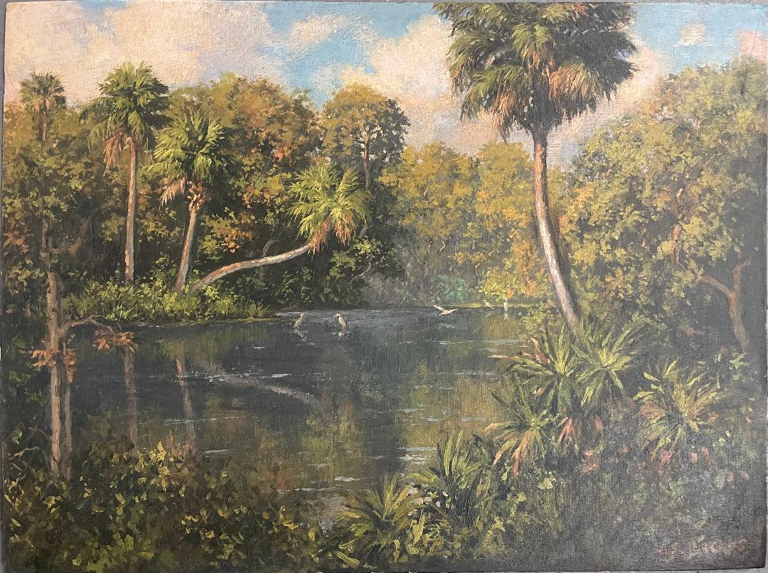 Albert (Beanie) Backus Oil on Canvas over Board 18" x 24" w/ COA (1 of 5)