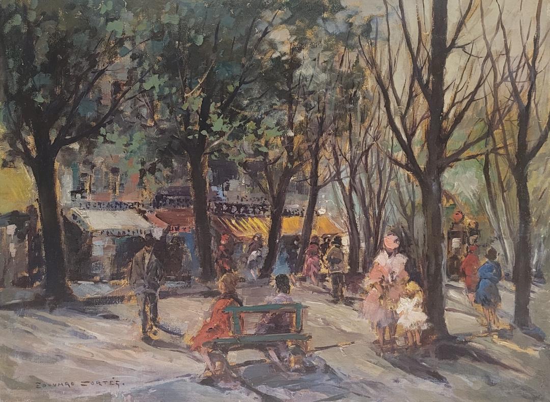 Edouard Cortes (Attributed) Oil on Canvas Art: 19.5" x 23.5": Frame: 24" x 31" No COA. Shipping in USA $ 150. Edouard LÃ©on CortÃ¨s was a French painter of French and Spanish ancestry. He is known as "Le PoÃ¨te Parisien de la Peinture" or "the Parisian Poe