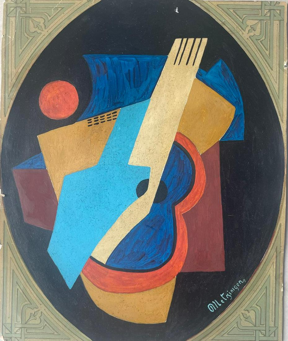 Jean Metzinger Oil on Paper 12" x 10" Attributed (1 of 3)