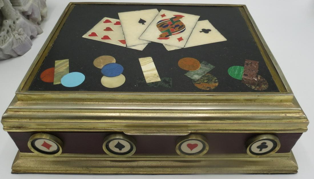 19th Century Large Pietra Dura Games Box - Italy (1 of 7)