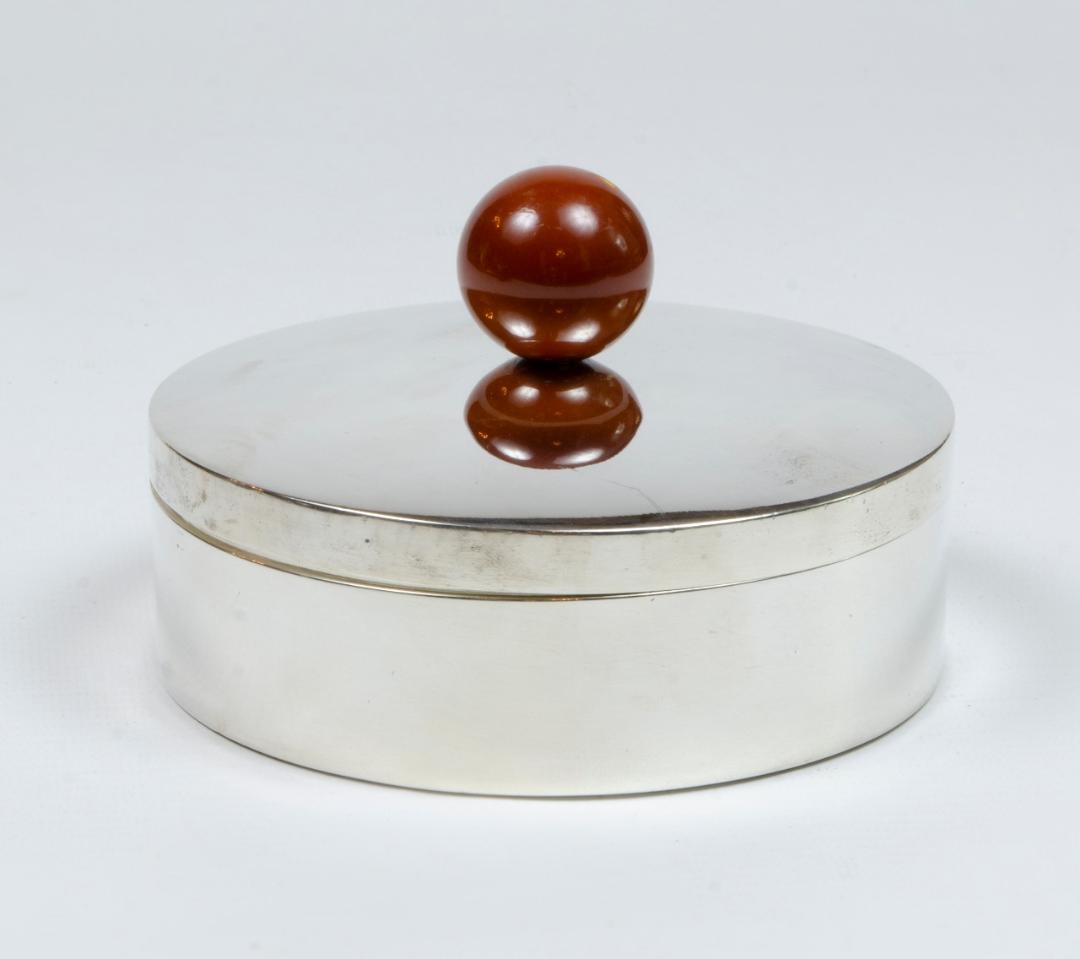 Jean Puiforcat Art Deco Box H: 3.2" Diam; 5" France (1 of 3)