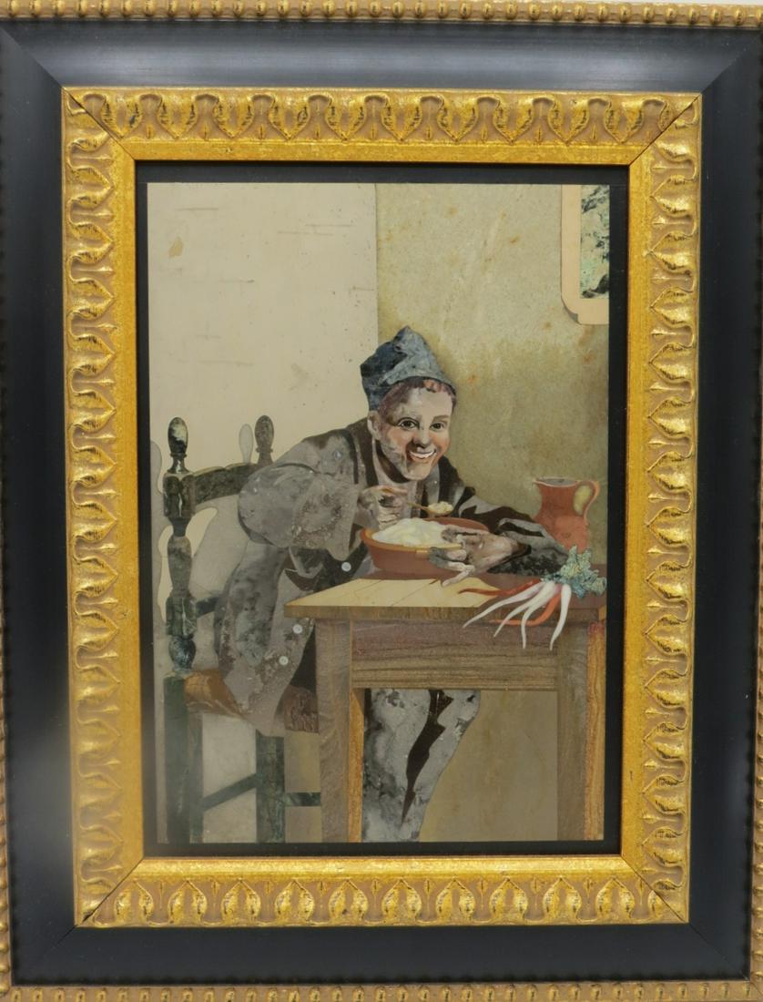 Pietra Dura Panel 10" x 7" Florence Italy Fr: 15" x 11" (1 of 4)