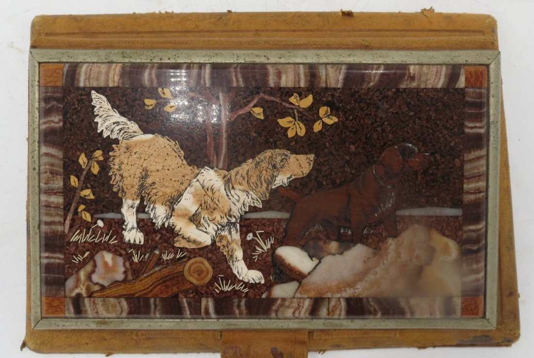 Pietra Dura Antique casing for Paper Block 6.5" x 4" Florence Italy (1 of 4)