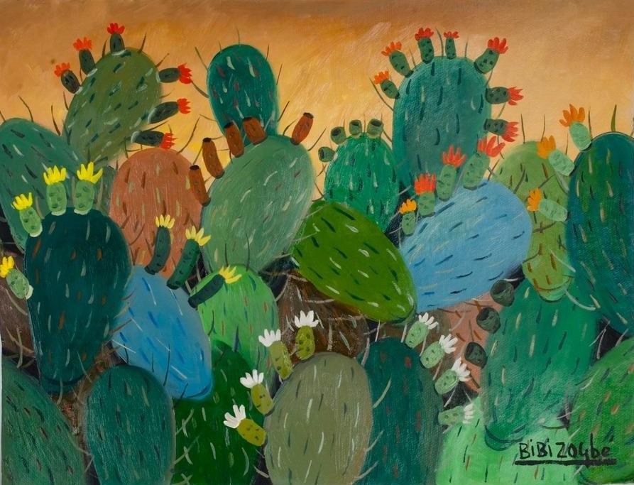 Bibi Zogbe Oil on Board 24" x 18" w/ Provenance - Unframed: Shipping in USA $ 120.Known As Bibi, Labibeh Zogbe born in 1890 in Sahel Alma, Lebanon, She immigrated to Argentina at the age of 16,in the early 1930s, she studied under the Bulgarian painter Klin Di