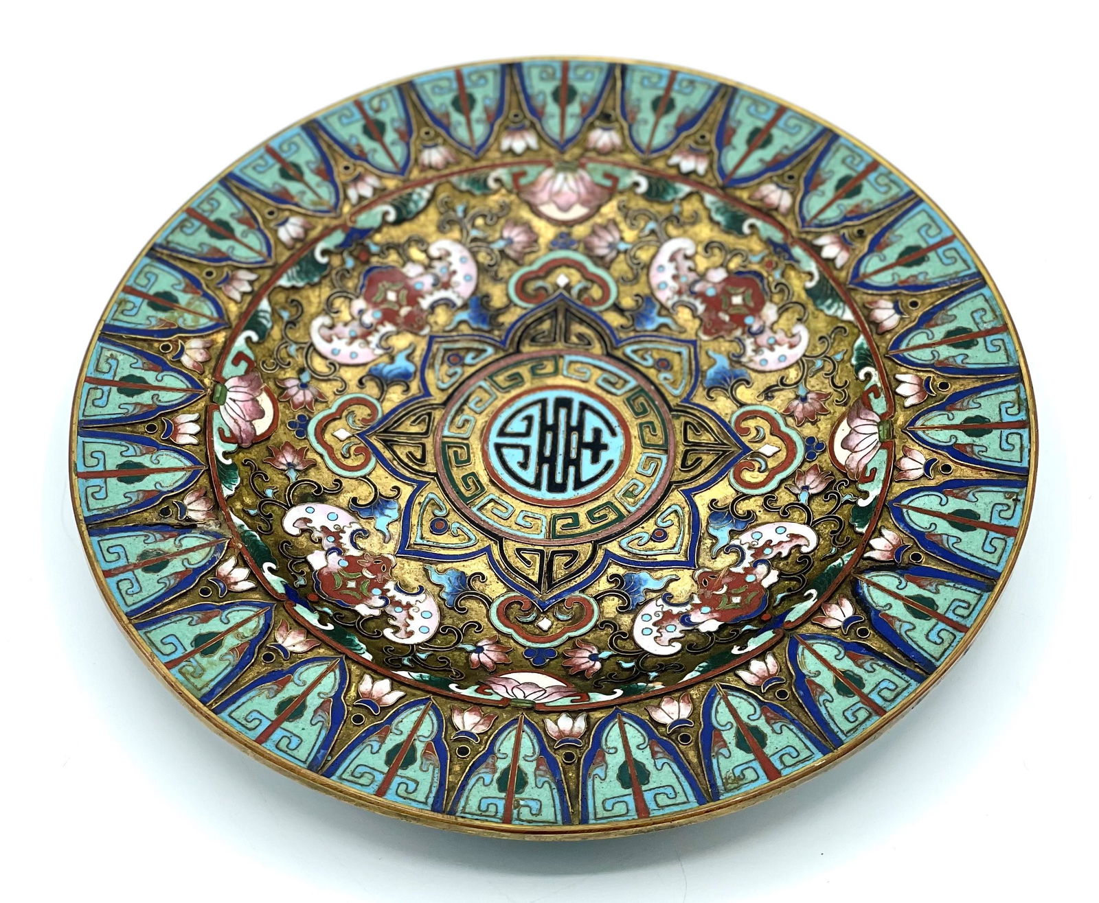 Antique Chinese Cloisonne Plate Diameter: 10" Excellent (1 of 7)