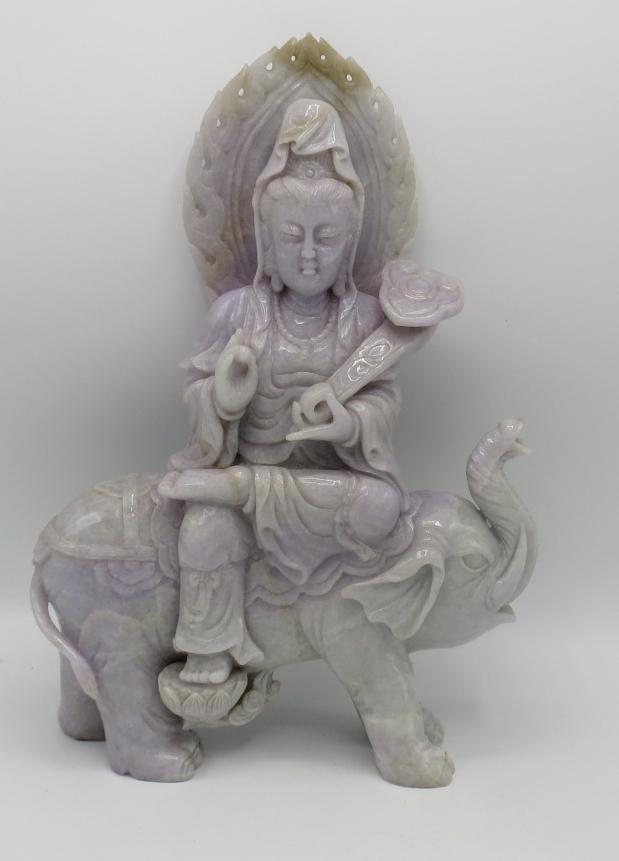Antique Jadeite Sculpture  H: 13" W: 10" D: 3" 17 Lbs (1 of 5)