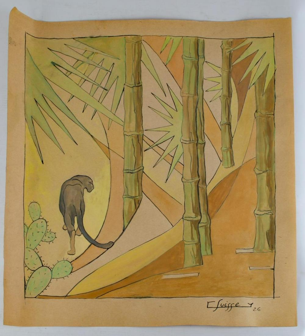 Gaston Suisse Gouache on Paper 16" x 15" Unframed: Shipping in USA $ 45. Gaston Suisse, 1896 â€“ 1988) was a French artist designer, painter, lacquerer and decorator.