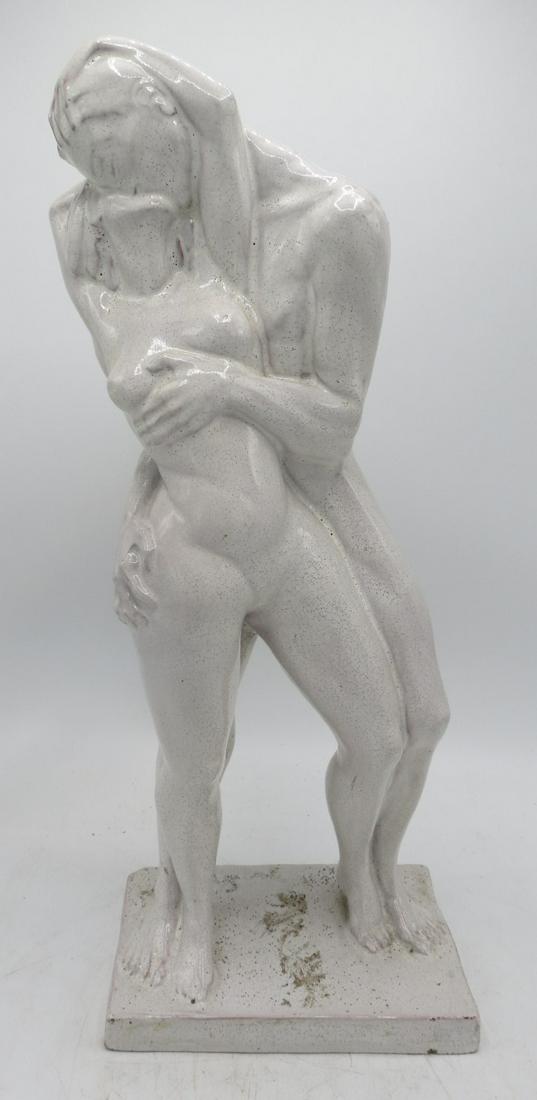 Art Deco Figure of Dancers "The Kiss"Ceramic 1930 (1 of 6)