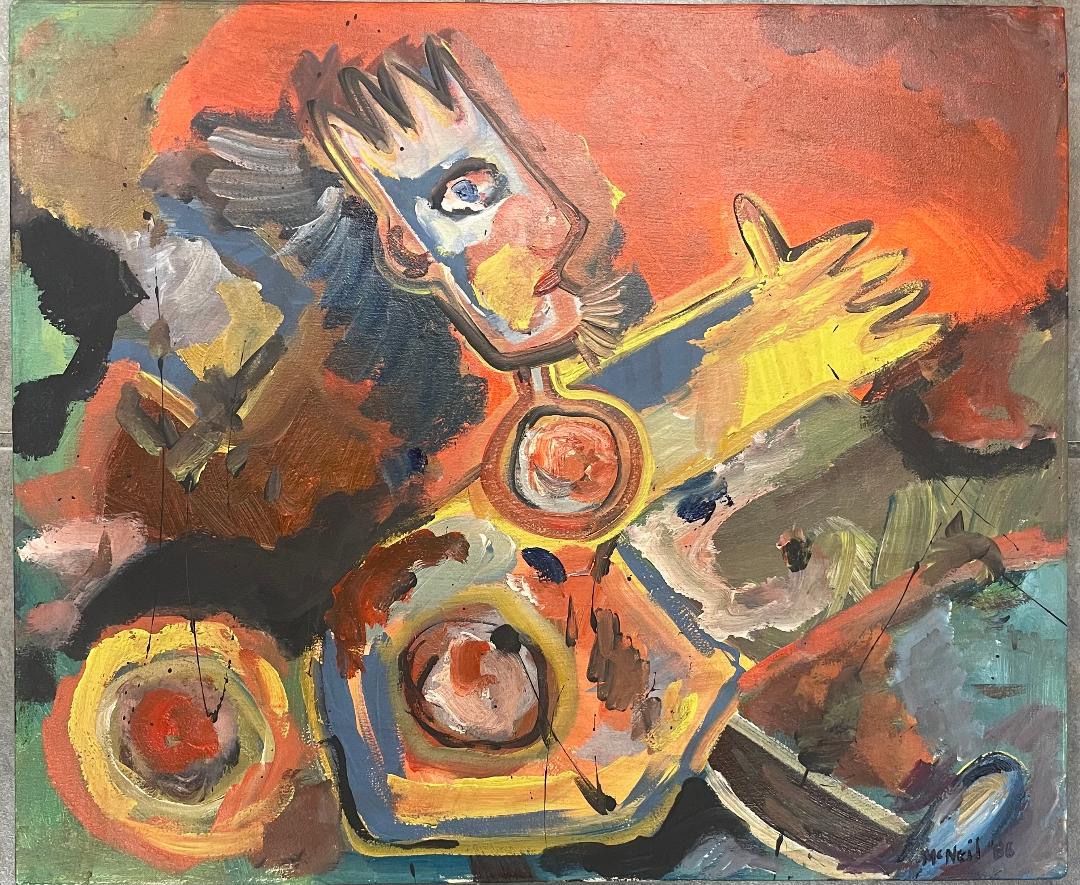 George McNeil 1986 Oil on Canvas (Attributed) 20" x 24" (1 of 3)