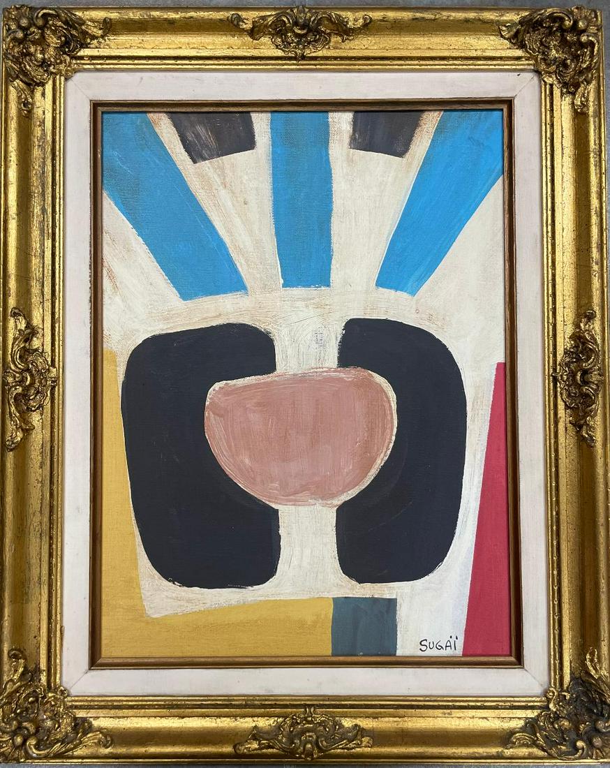 Kumi Sugai (Attributed) Oil on Canvas Art: 16" x 12" Fr: 21" x 17" (1 of 3)