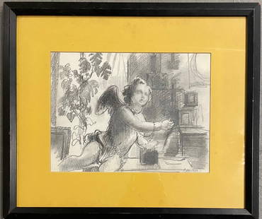 Paul Delvaux Attributed - Crayon on Paper Art: 10" x 7": Frame: 17" x 14" No COA Shipping in USA $ 65. Paul Delvaux was a Belgian painter noted for his dream-like scenes of women, classical architecture, trains and train stations, and skeletons, often in