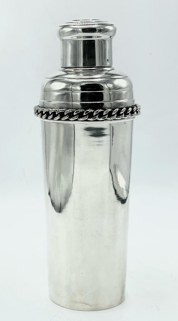 Jean Despres Large Cocktail Shaker Art Deco H: 11.5" France (1 of 7)