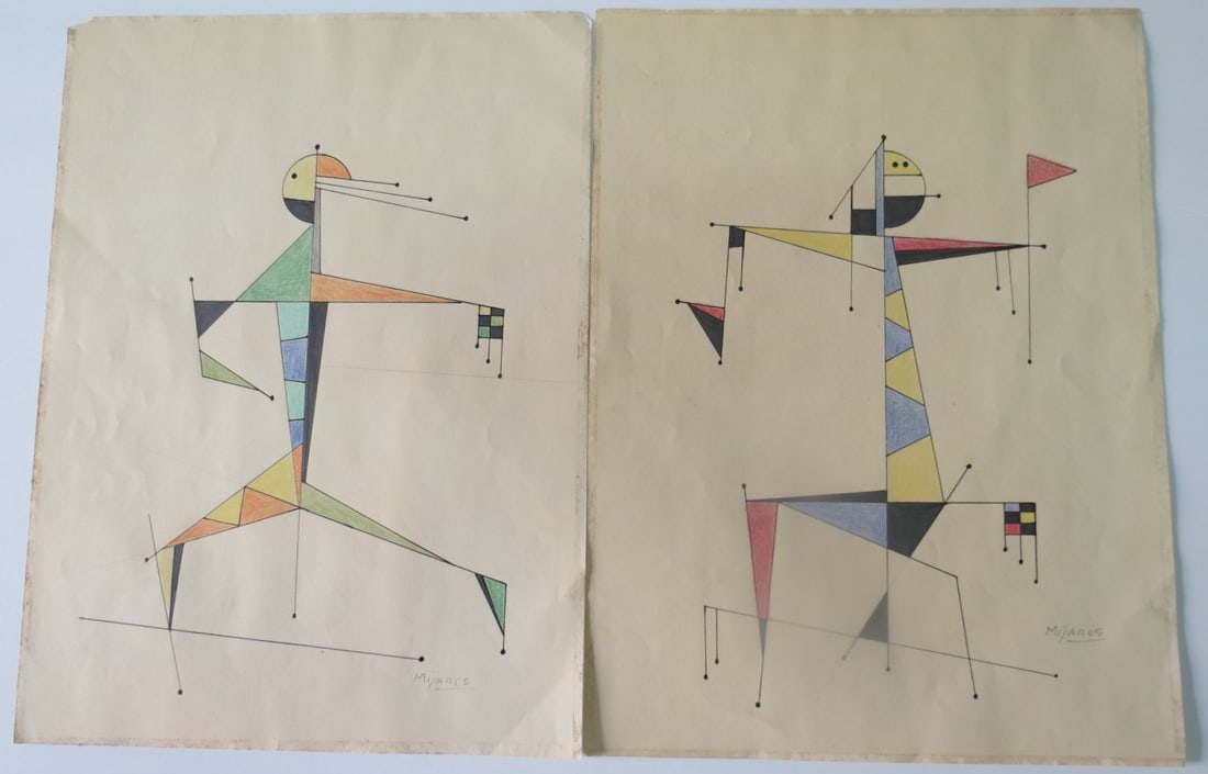 Jose M Mijares Set of 2 Studies Pencil on Paper 14" x 10" (1 of 6)