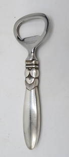 Georg Jensen Sterling Silver Bottle Opener L: 4.8" Denmark: Total weight: 3.2 Oz Shipping in USA $ 30, Georg Arthur Jensen was a Danish silversmith and the founder of Georg Jensen A/S in 1905