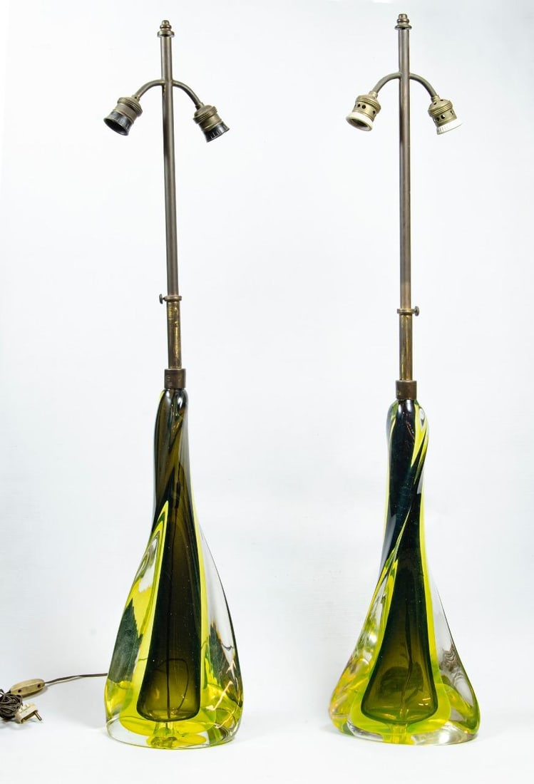 Saint Louis Glass Pair of Lamps Total High: 40": Shipping in USA $ 200. The Compagnie des Cristalleries de Saint Louis is a corporation, founded in 1586 in Munzthal (Saint-Louis-les-Bitche in French) in Lorraine. It is the oldest glass manufacturer