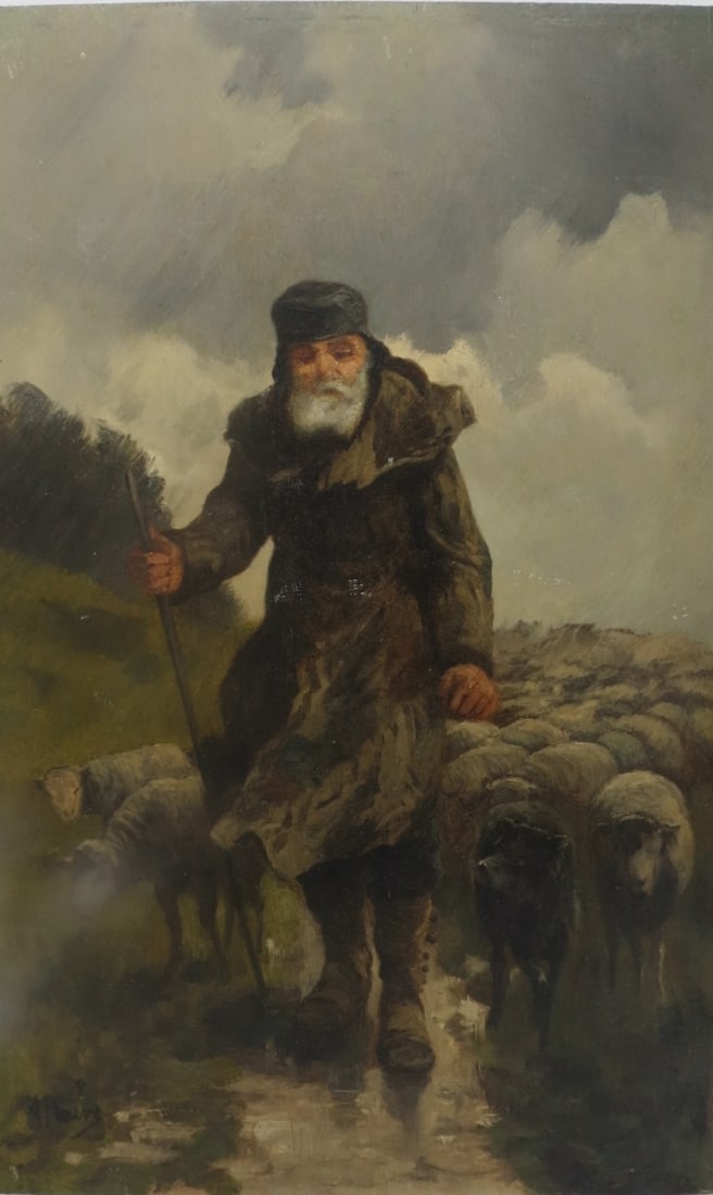 Anton Mauve Oil on Wood 10.5" x 16" Unframed (1 of 4)