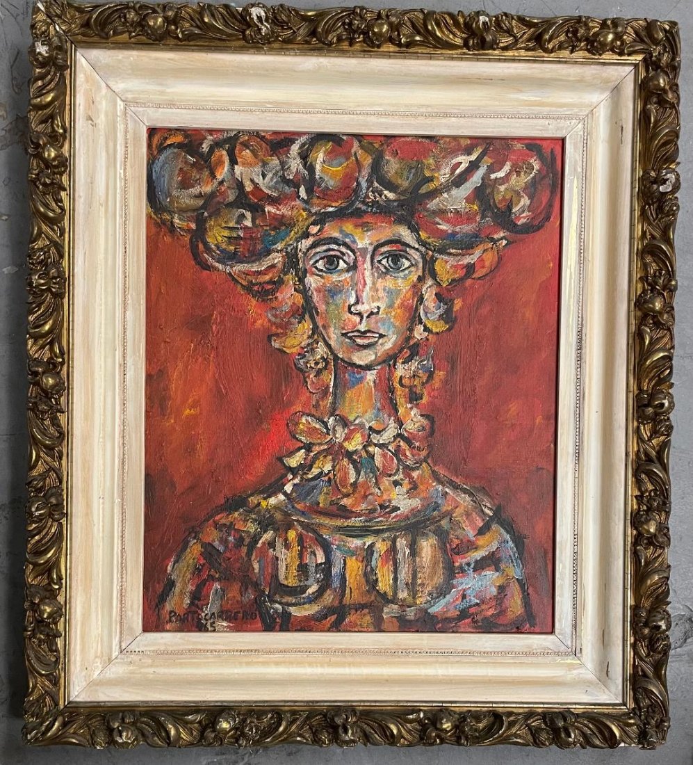 Rene Portocarrero 1965 Oil on Board Art: 24" x 20"  No COA (1 of 5)