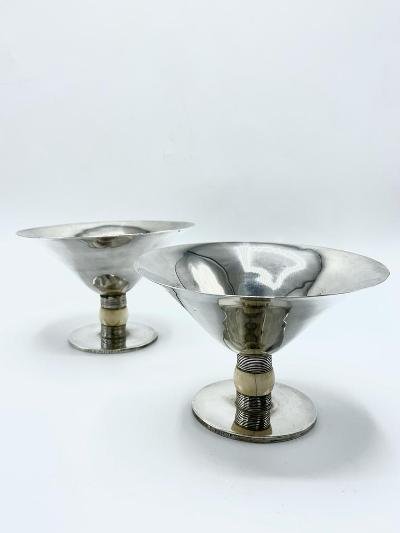 Jean Puiforcat Pair of Centerpieces H: 4" D: 6" Art Deco (1 of 4)