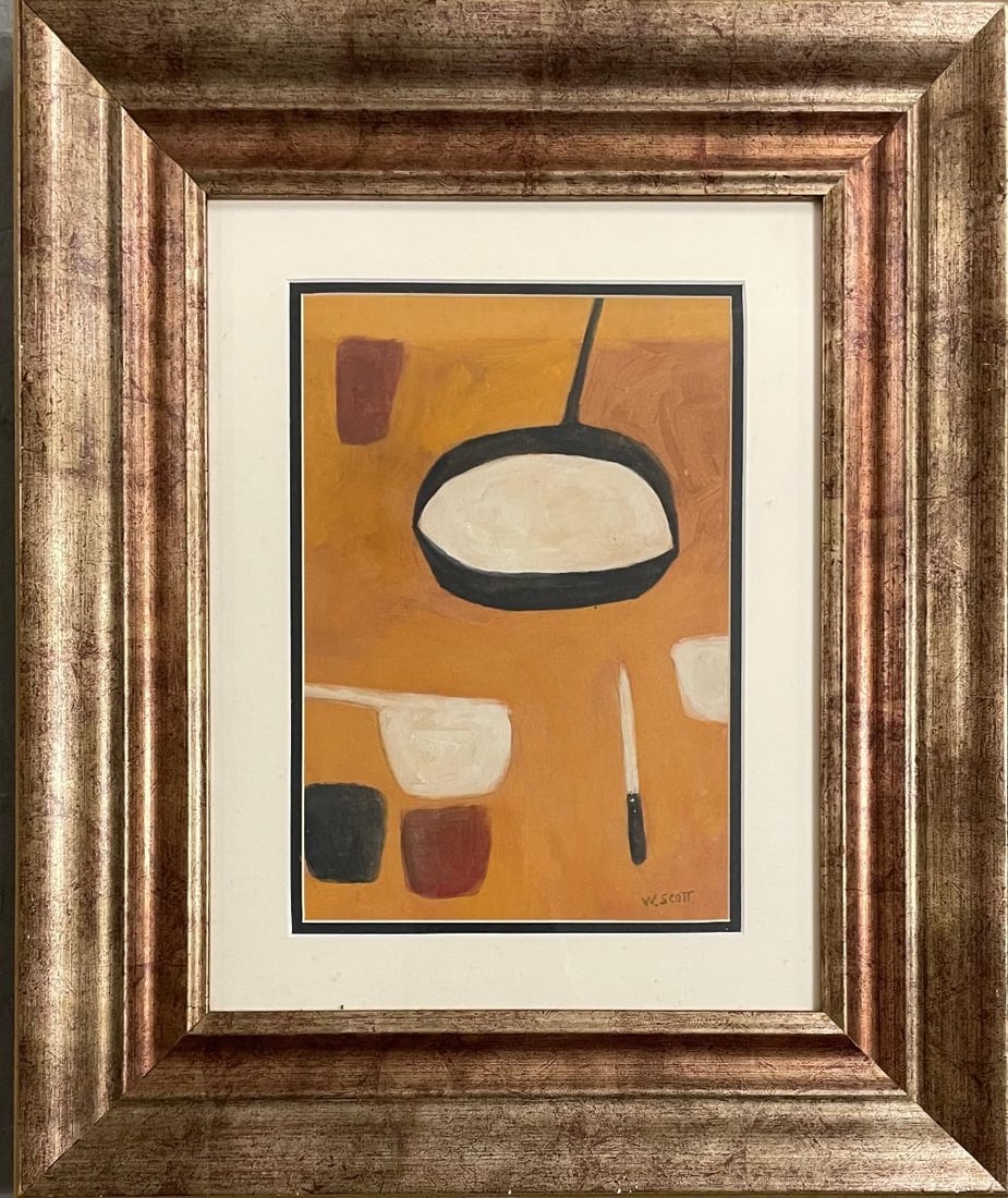 William Scott (Attributed) Gouache on Paper (1 of 3)