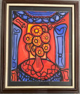 Amelia Pelaez 1955 Gouache on Paper Art: 26.5" x 21.5" Cuba: No COA - Shipping in USA $ 150 Amelia Pelaez del Casal was an important Cuban painter of the Avant-garde generation.